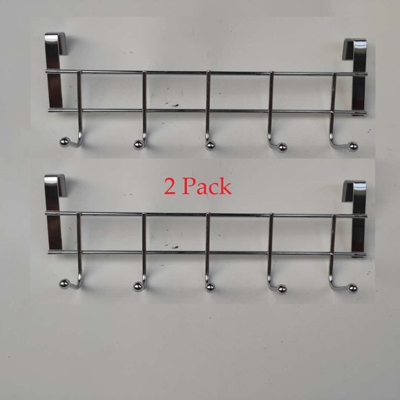 Over The Door Hook Rack Hanger 2 Pack Organizer Rack Hanger - For Thin Doors - Picture 1 of 3